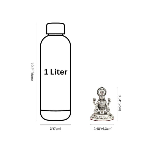 Silver polished Goddess Lakshmi Idol